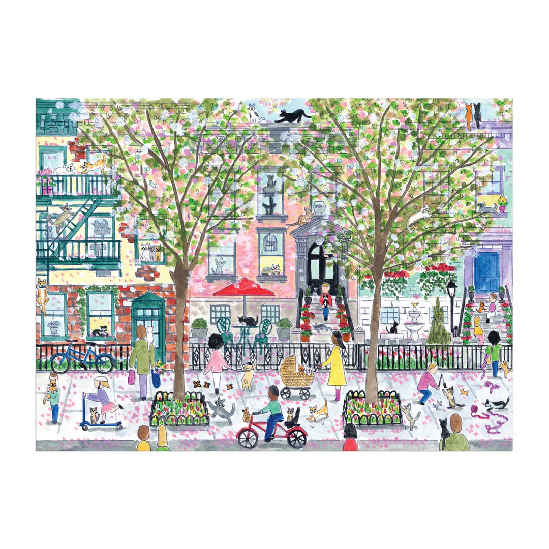 Michael Storrings Cats In The City 1000 Piece Puzzle - The Preppy Bunny