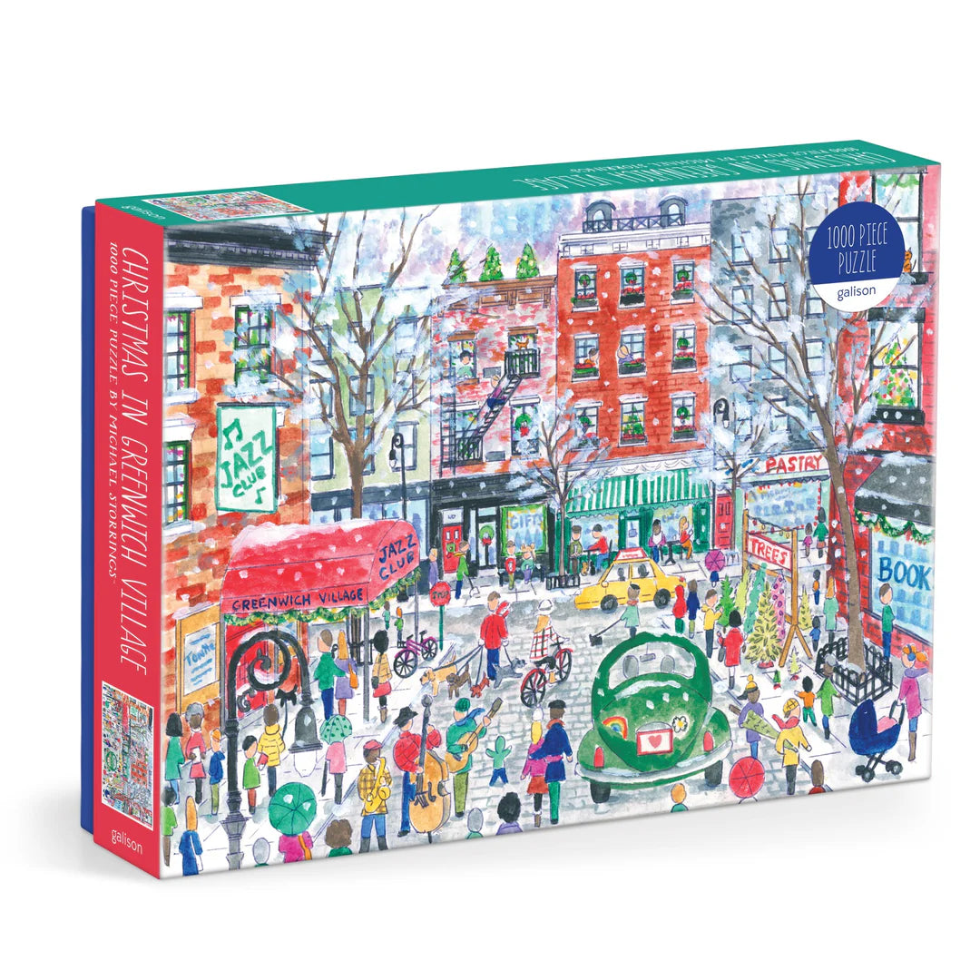 Michael Storrings Christmas in Greenwich Village 1000 Piece Puzzle - The Preppy Bunny