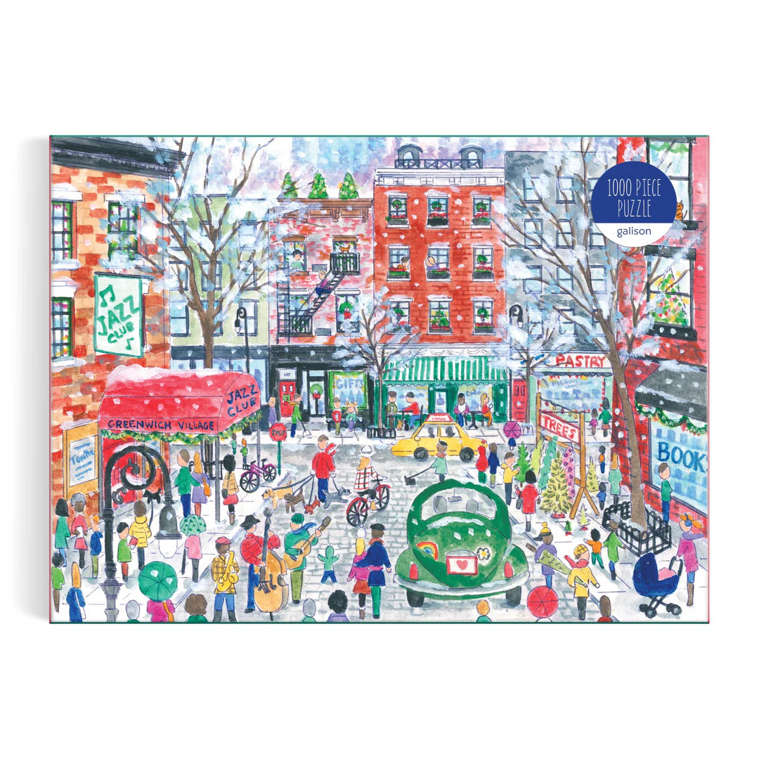 Michael Storrings Christmas in Greenwich Village 1000 Piece Puzzle - The Preppy Bunny