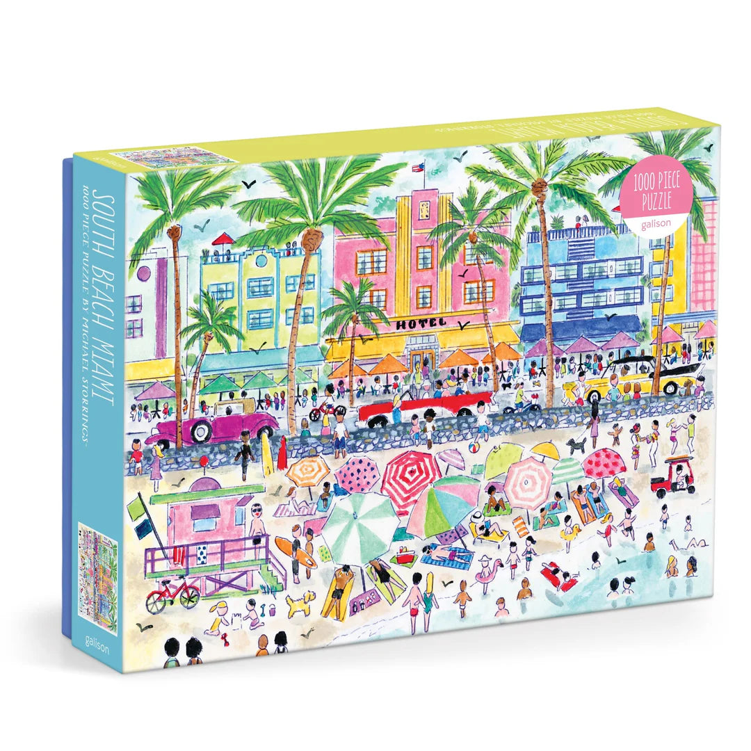 Michael Storrings South Beach Miami 1000 Piece Puzzle - The Preppy Bunny
