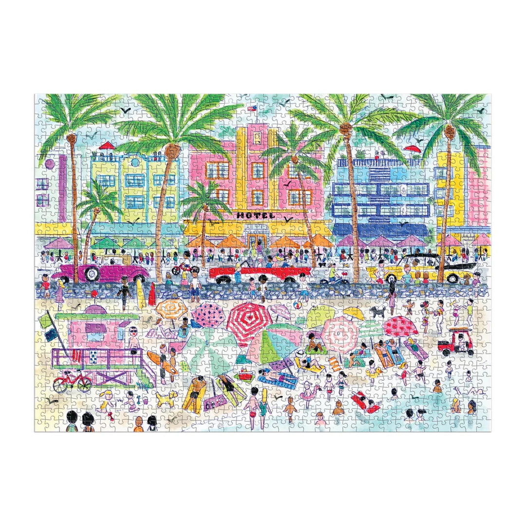 Michael Storrings South Beach Miami 1000 Piece Puzzle - The Preppy Bunny