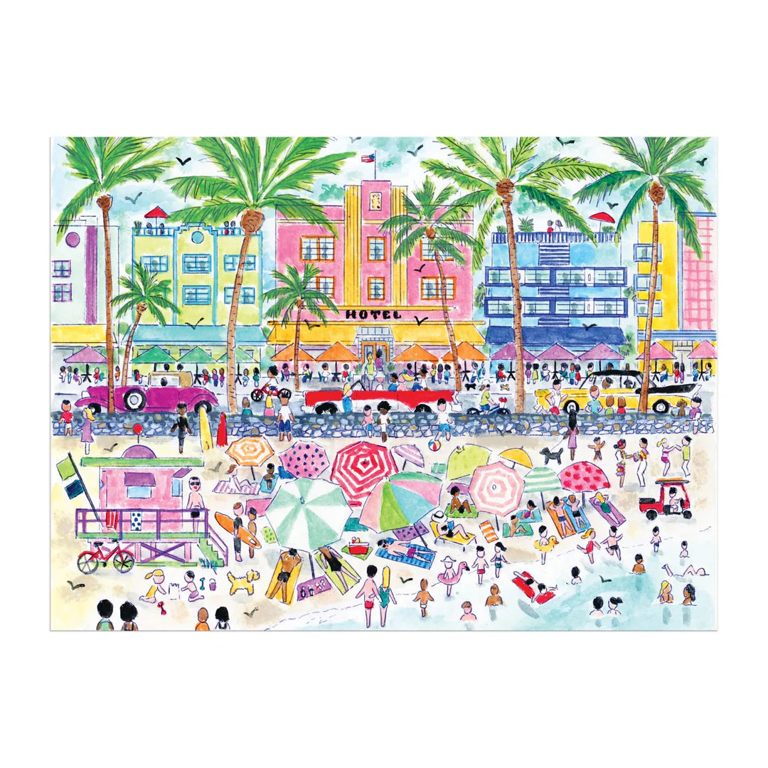 Michael Storrings South Beach Miami 1000 Piece Puzzle - The Preppy Bunny