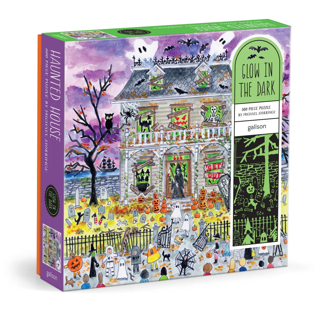 Michael Storrings Haunted House 500 Piece Glow in the Dark Puzzle - The Preppy Bunny