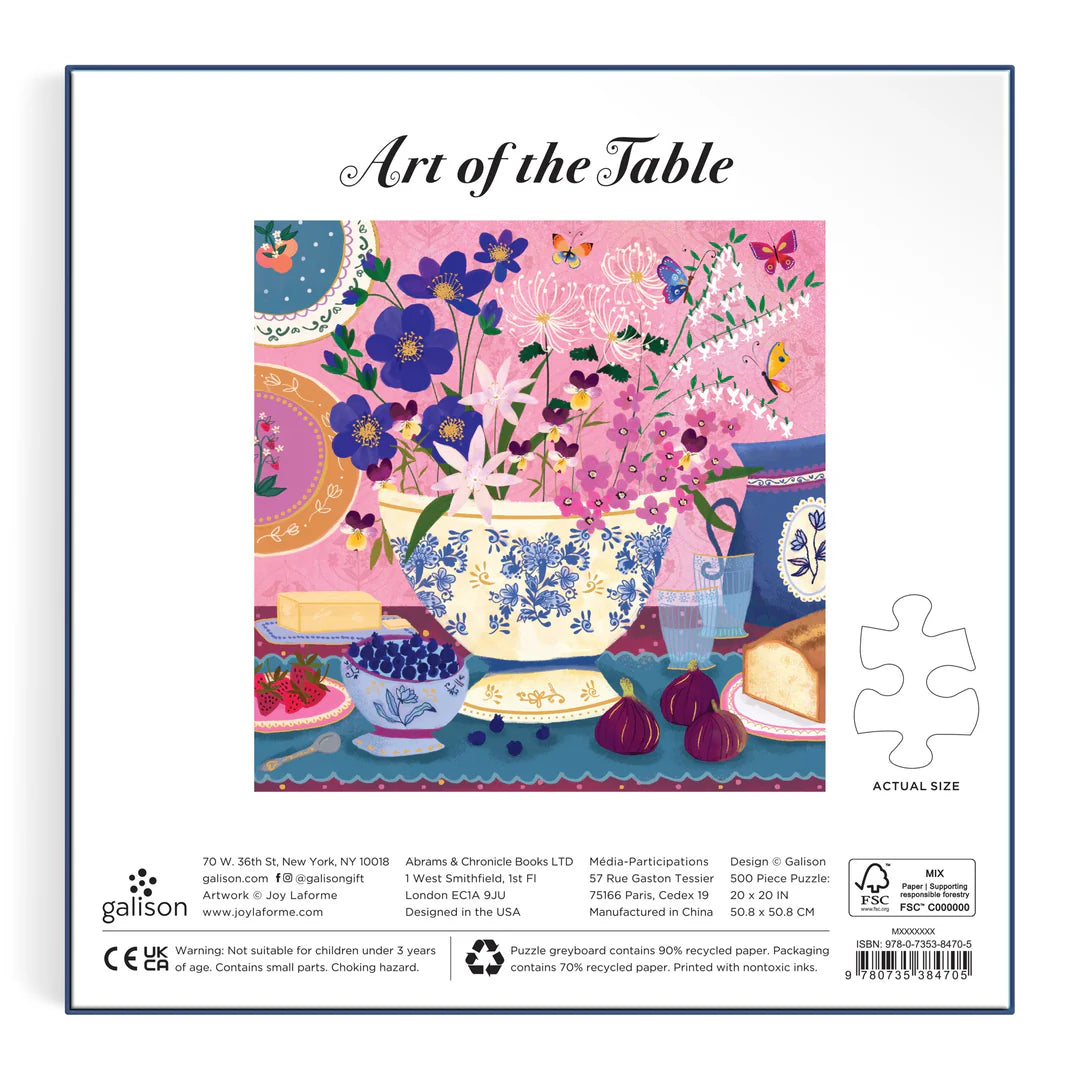 Joy Laforme Art of the Table 500 Foil Piece Puzzle - The Preppy Bunny