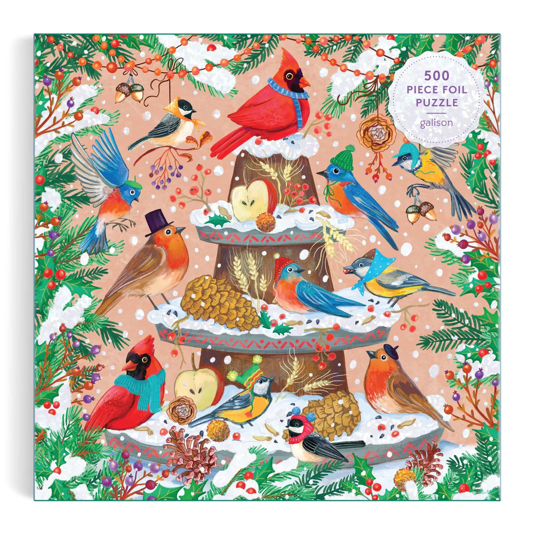 Festive Feathers 500 Piece Foil Puzzle - The Preppy Bunny