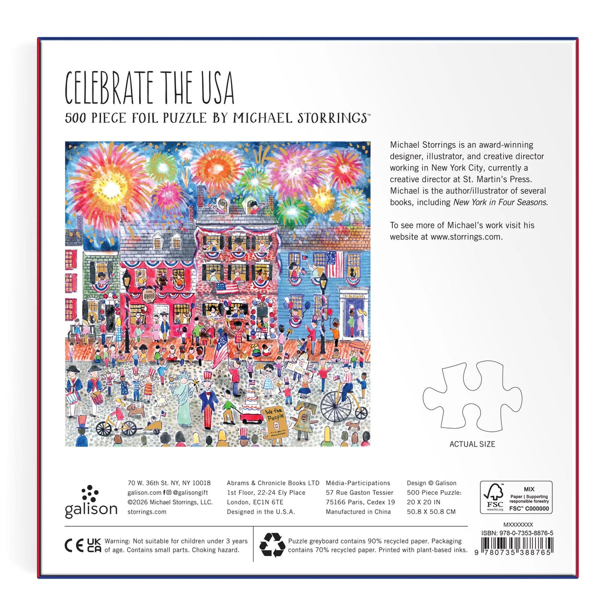 Michael Storrings Celebrate The USA 500 Piece Foil Puzzle - The Preppy Bunny