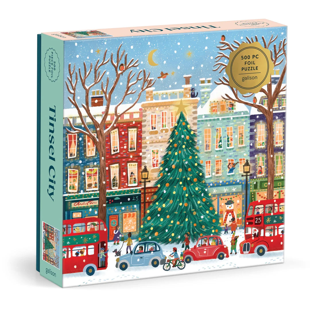 Tinsel City 500 Piece Foil Puzzle - The Preppy Bunny