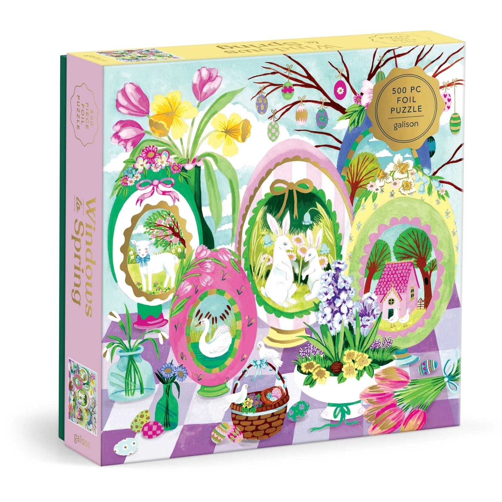 Windows To Spring 500 Piece Foil Puzzle - The Preppy Bunny