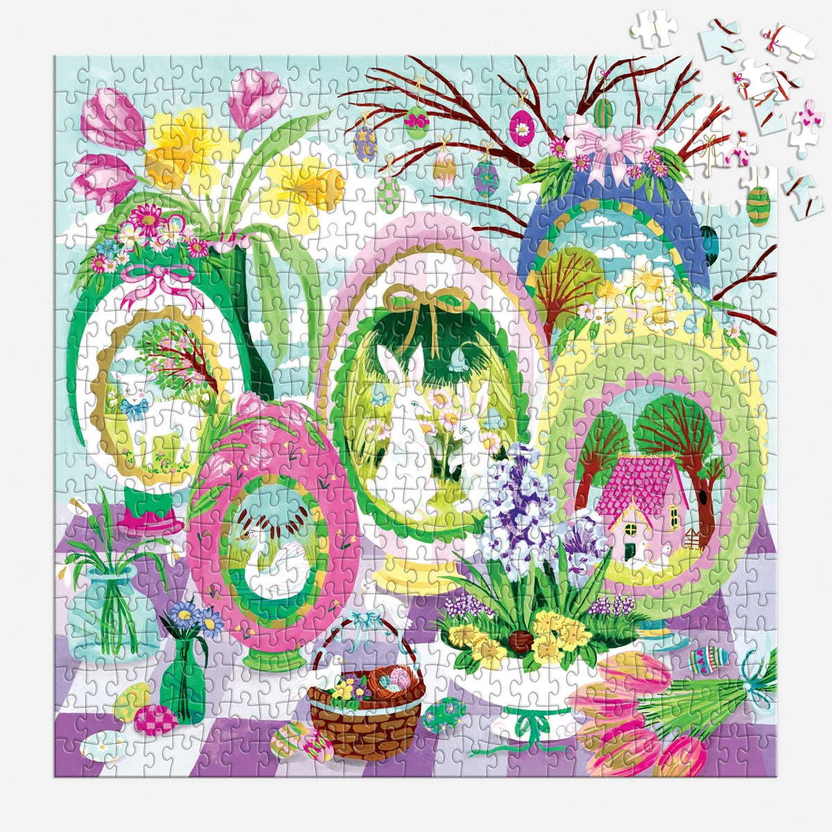 Windows To Spring 500 Piece Foil Puzzle - The Preppy Bunny