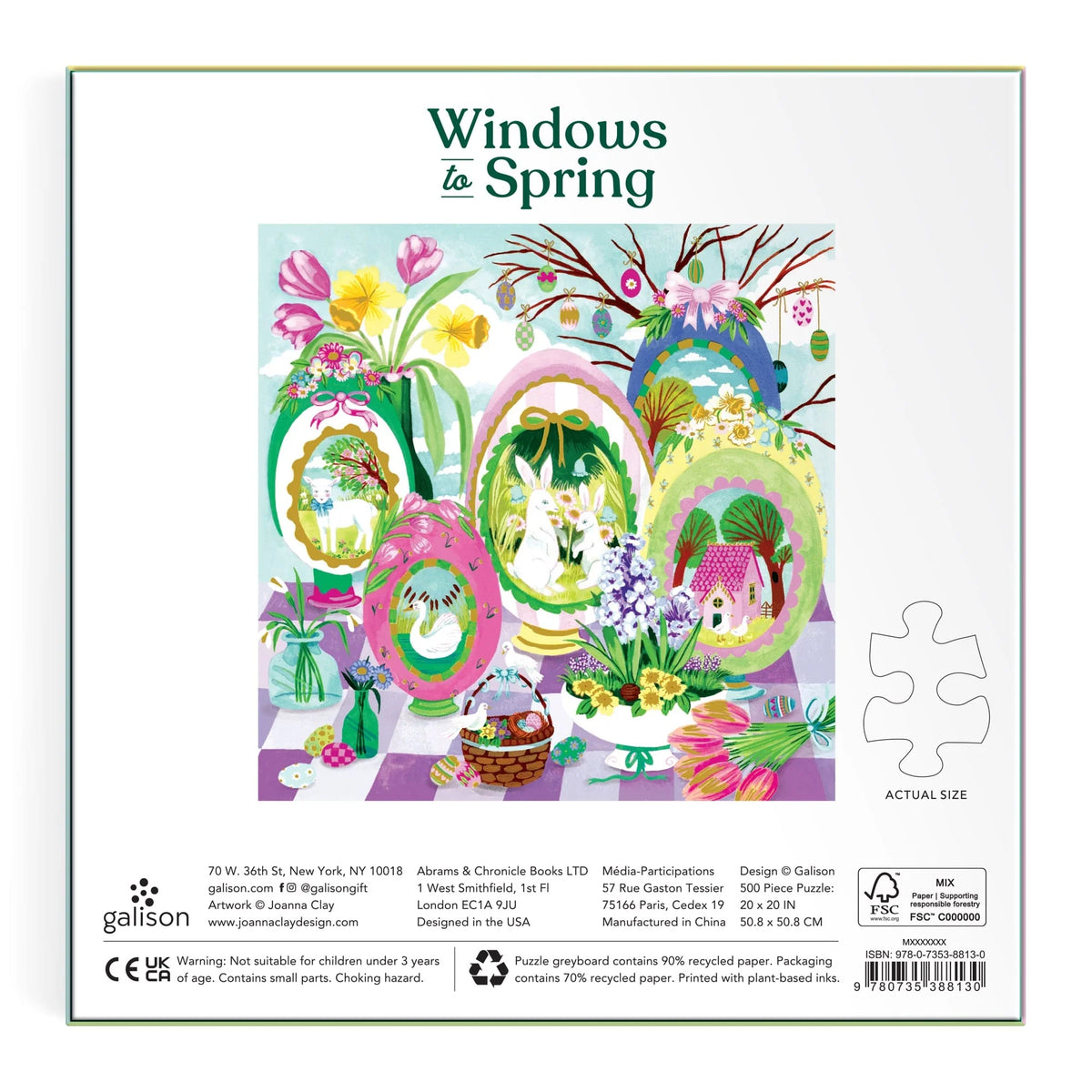 Windows To Spring 500 Piece Foil Puzzle - The Preppy Bunny