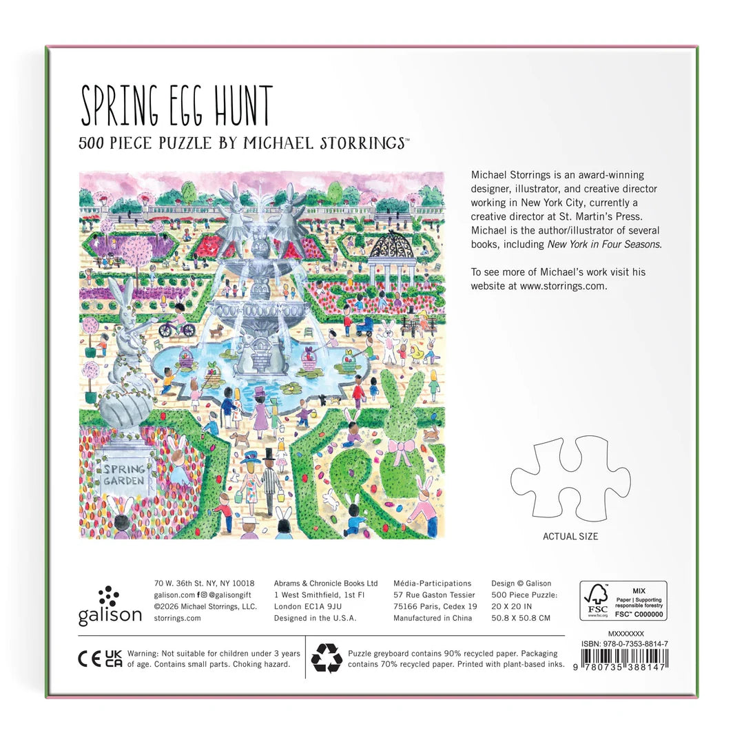 Michael Storrings Spring Egg Hunt 500 Piece Puzzle - The Preppy Bunny
