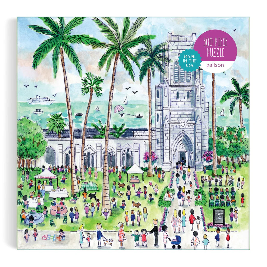 Michael Storrings Sunday in Palm Beach Bethesda by the Sea 500 Piece Puzzle - The Preppy Bunny
