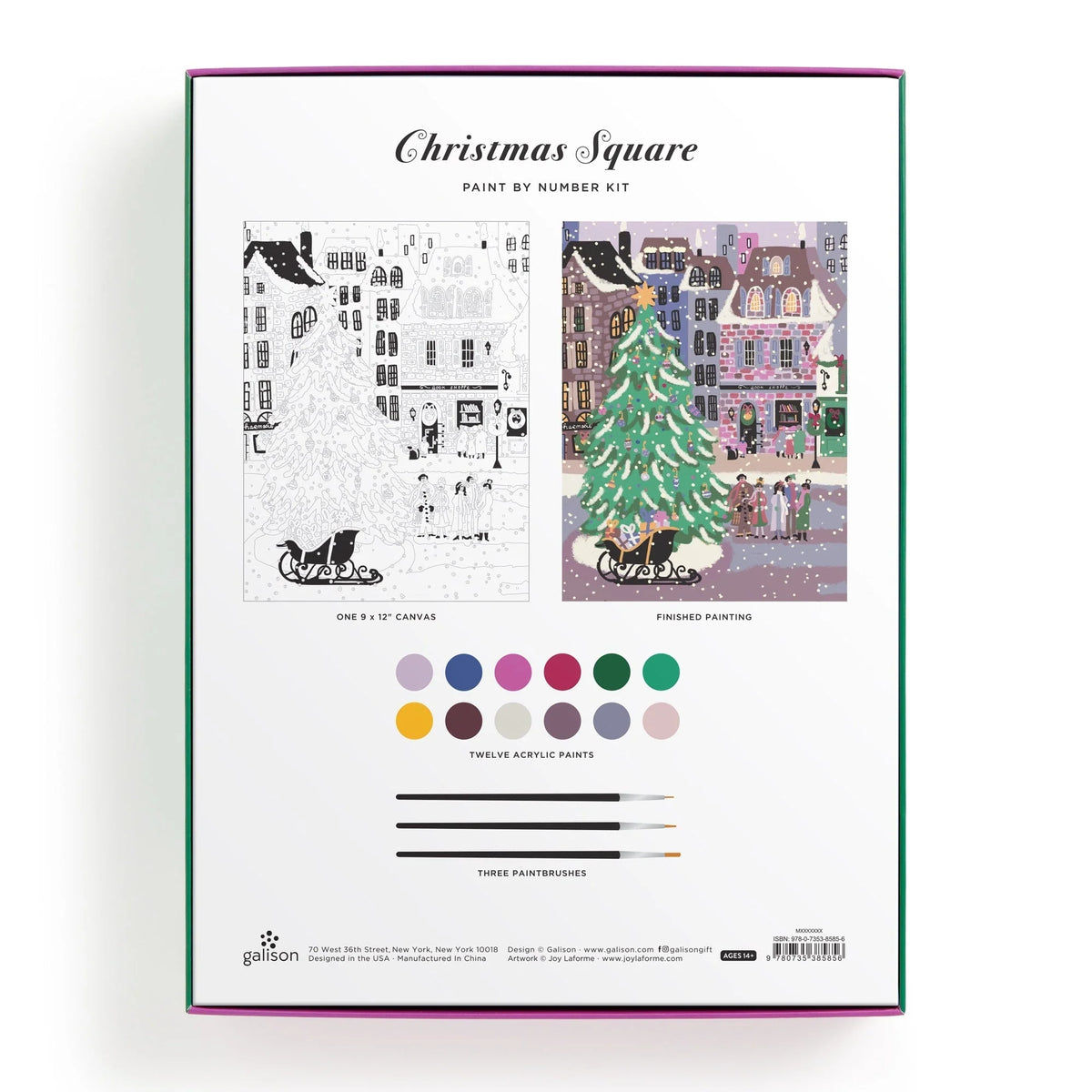 Joy Laforme Christmas Square 9 x 12 Paint by Number Kit - The Preppy Bunny