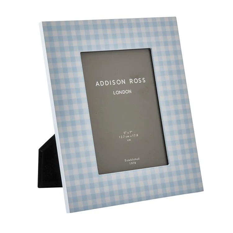 Blue Gingham Lacquer Photo Frame - The Preppy Bunny