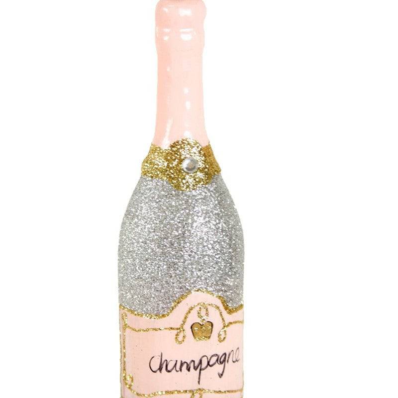 Glittered Champagne Ornament - The Preppy Bunny