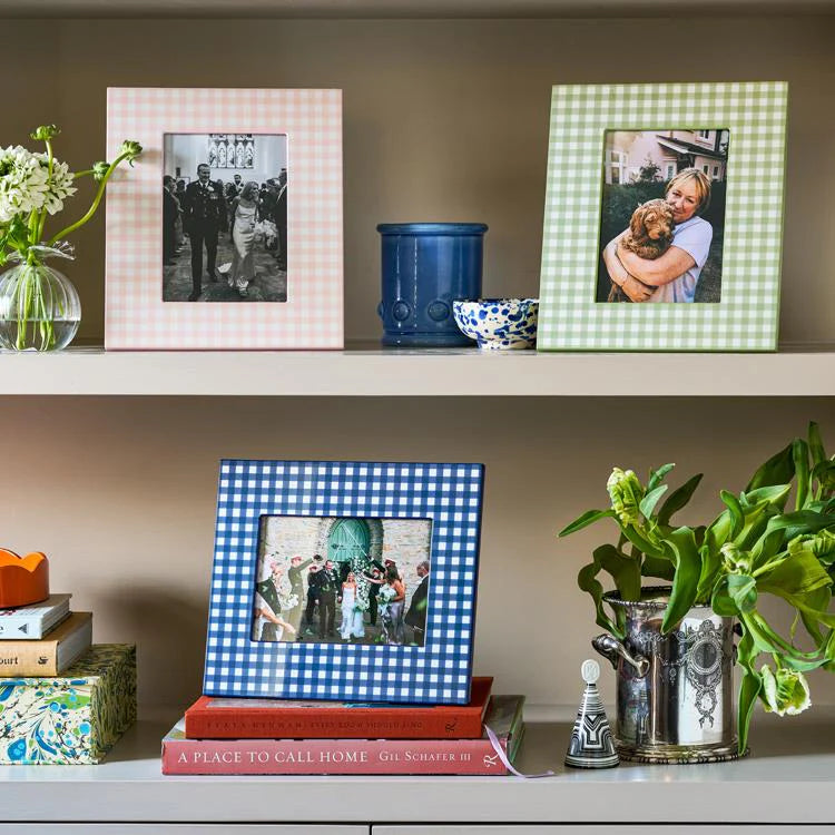 Pink Gingham Lacquer Photo Frame - The Preppy Bunny