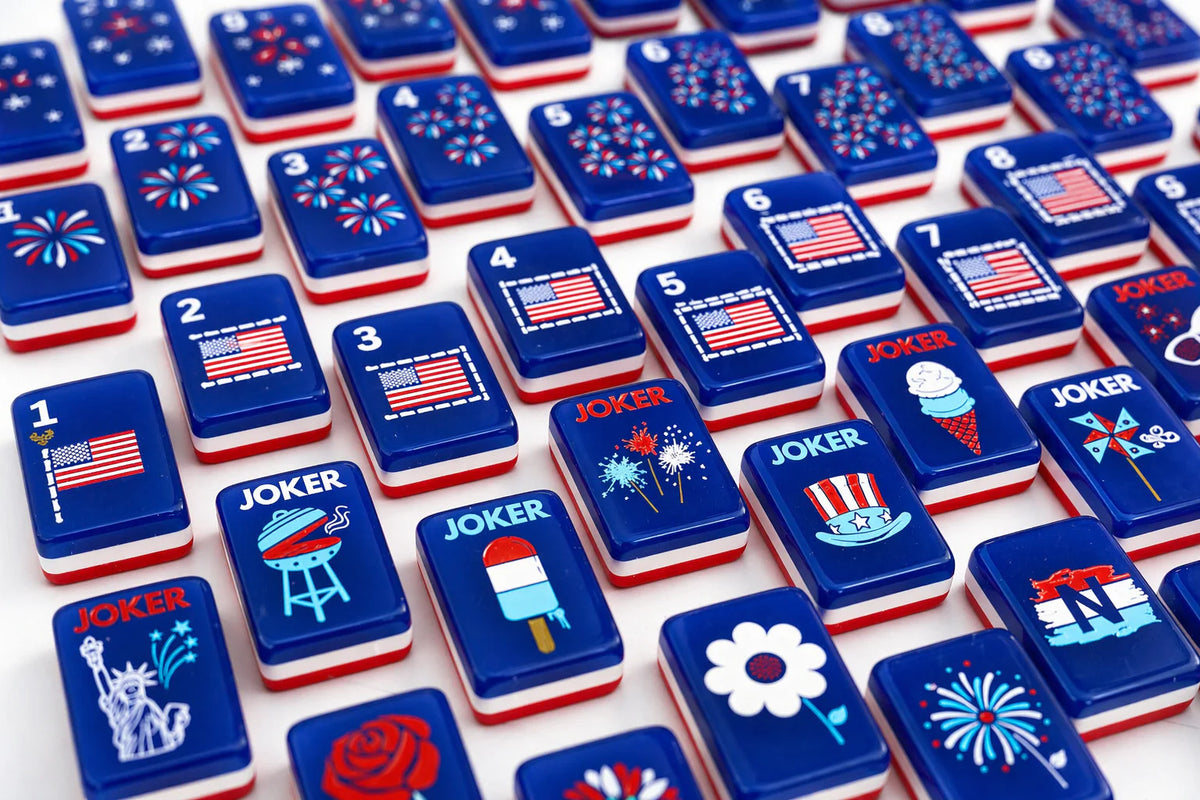 The Patriotic Line Mahjong Tile Set - The Preppy Bunny