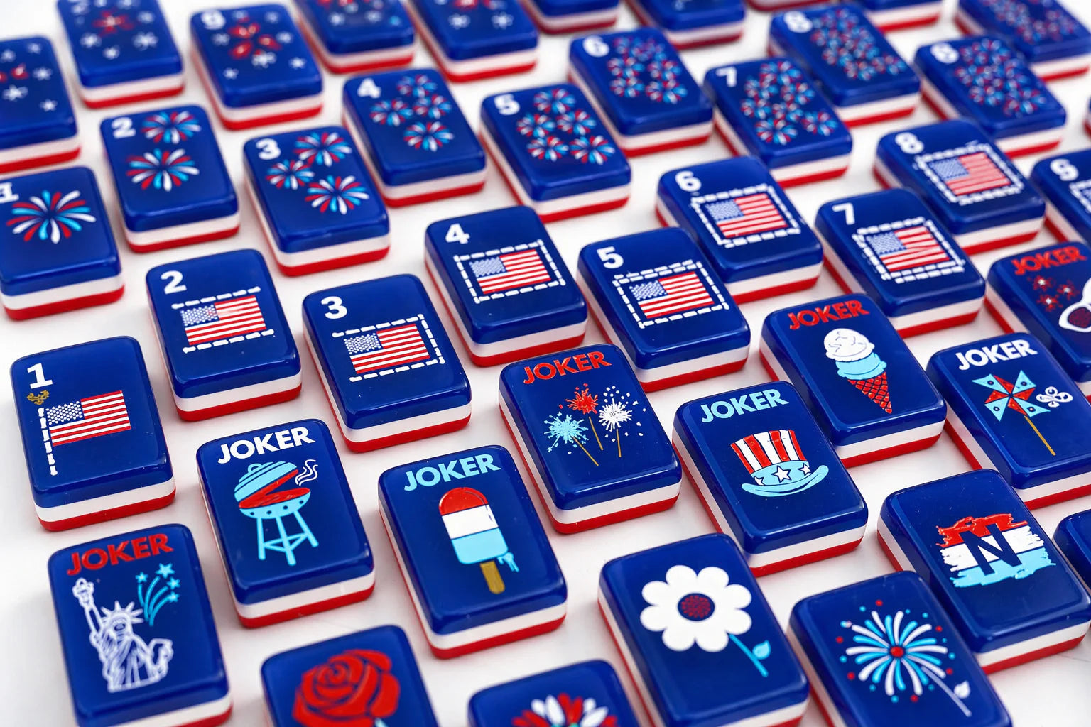 The Patriotic Line Mahjong Tile Set - The Preppy Bunny