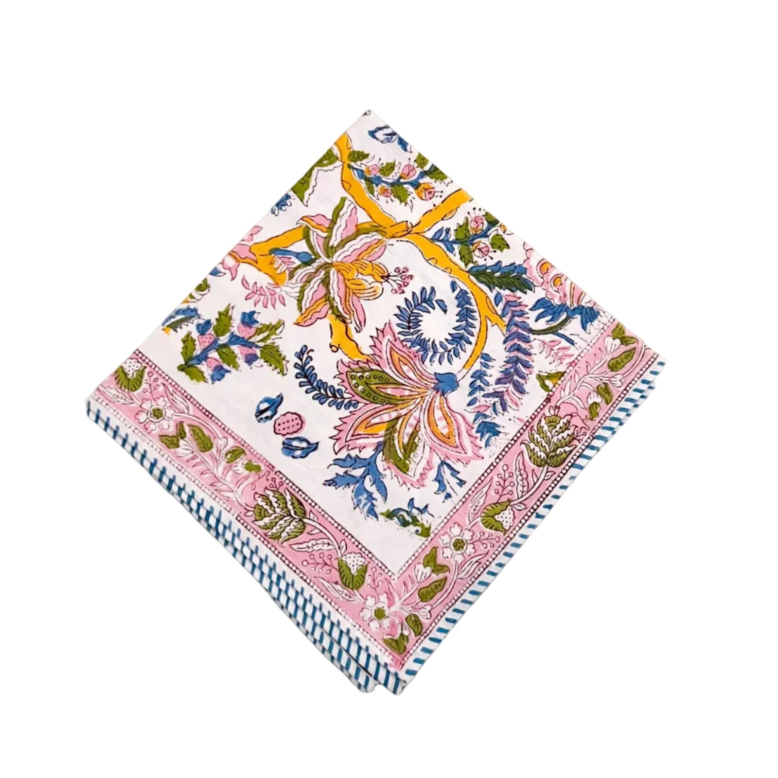 Pastel Spring Block Print Dinner Napkin - Set of 4 - The Preppy Bunny