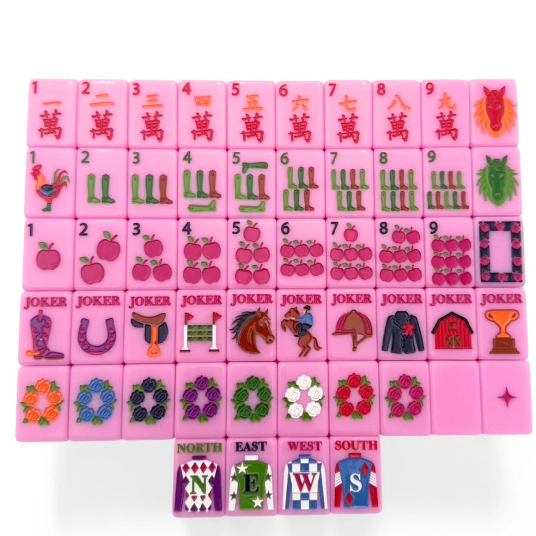 Year of the Horse Mahjong Tiles in Saddle Pink - The Preppy Bunny