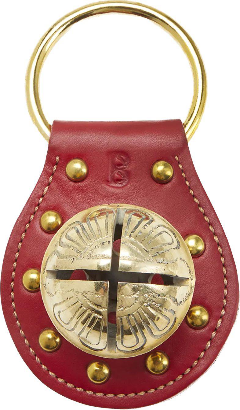 Round Bell Leather Doorknob Hanger, Red - The Preppy Bunny