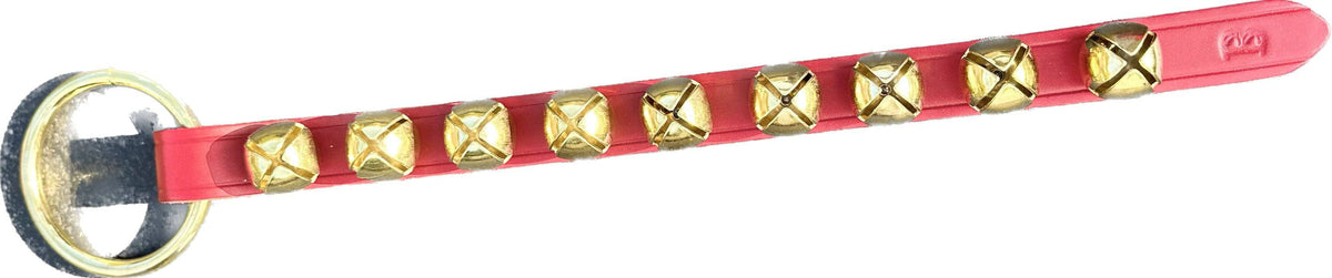 Narrow Red 16&quot; Strap with 9 Christmas Bells - The Preppy Bunny