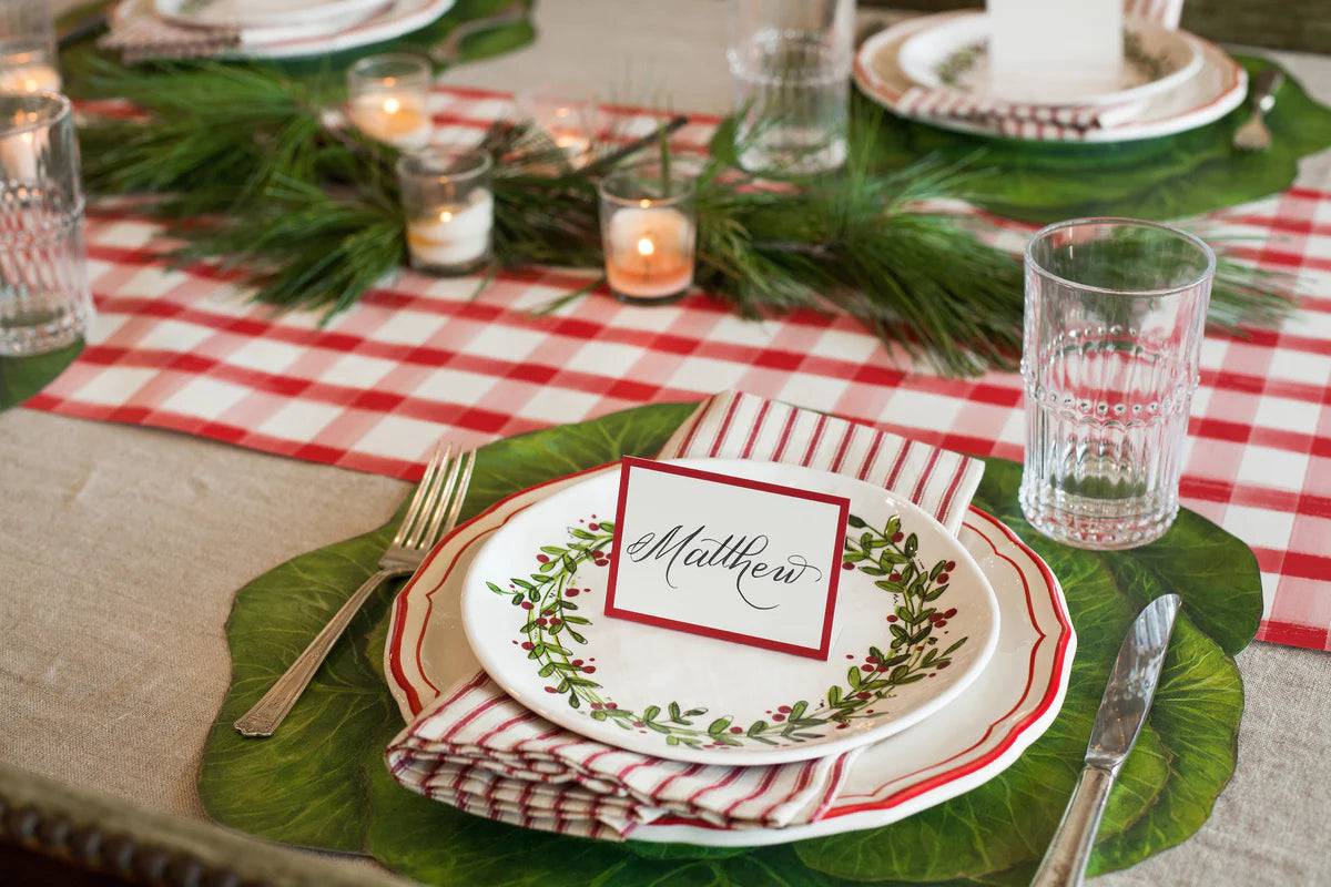 Red Border Placecards - The Preppy Bunny