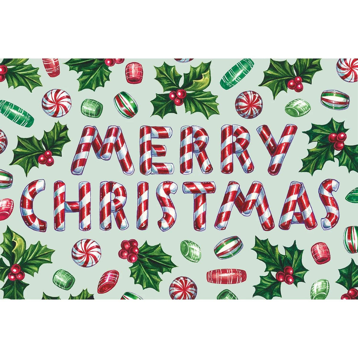 Merry Christmas Candy Paper Placemats - The Preppy Bunny