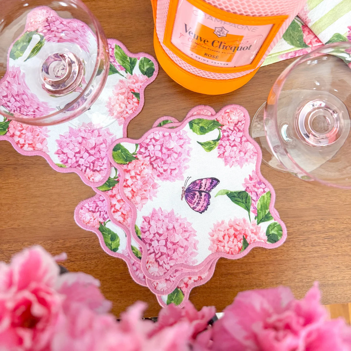 Pink and Purple Hydrangea Cocktail Squares - The Preppy Bunny