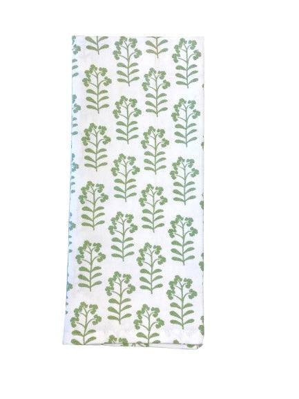 Green Florals Kitchen Towel - The Preppy Bunny