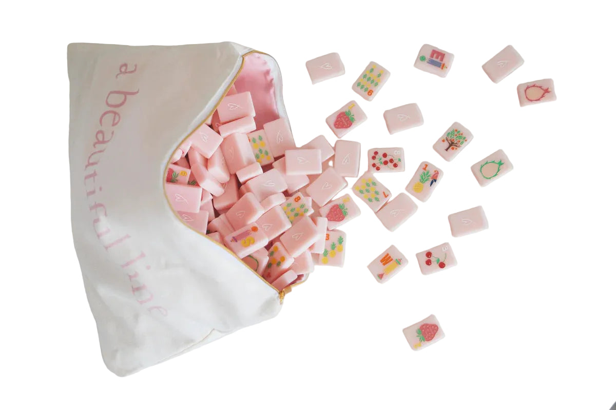 The Fruity Line in Pink Mahjong Tile Set
