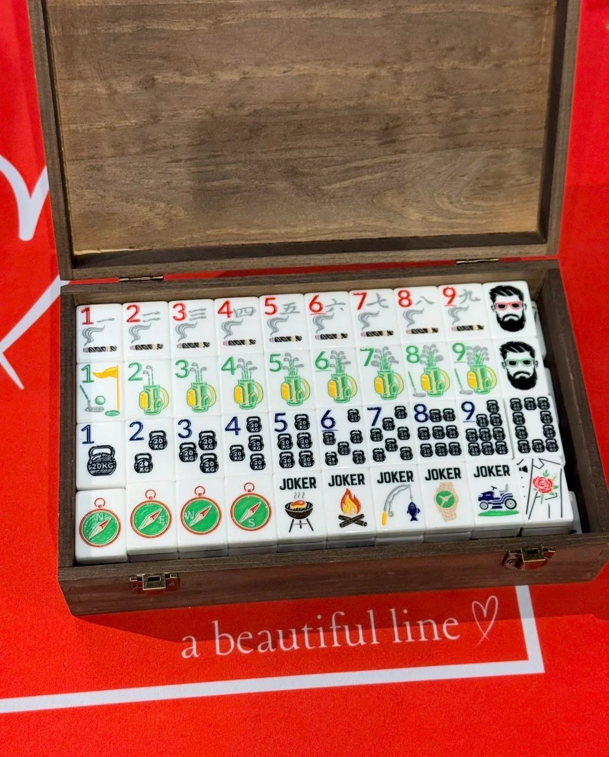 The Manly Line Mahjong Tile Set - The Preppy Bunny
