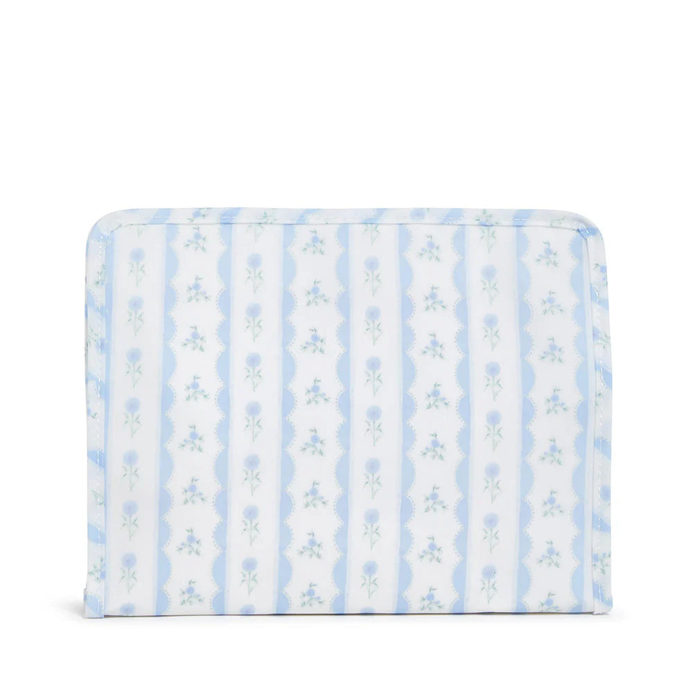 Ribbon Floral Blue Roadie Pouch - 2 sizes available - The Preppy Bunny