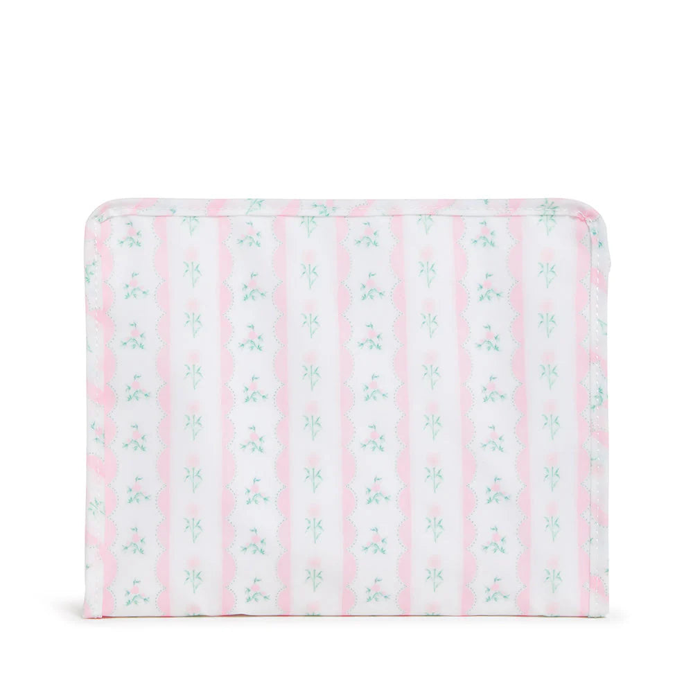 Ribbon Floral Pink Roadie Pouch - 2 sizes available - The Preppy Bunny