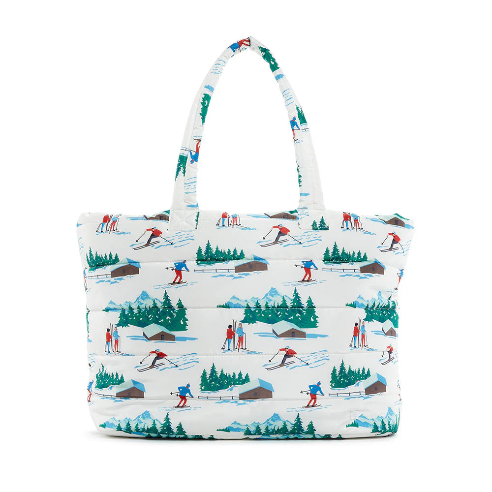 Luxe Ski Puffer Tote Bag in Hit the Slopes