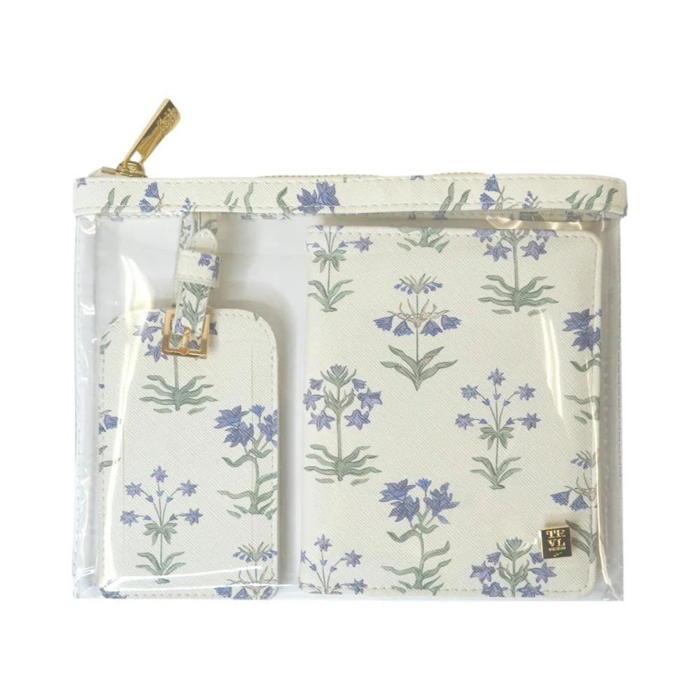 Luxe Saffiano Travel 3 piece Set in Provence - The Preppy Bunny