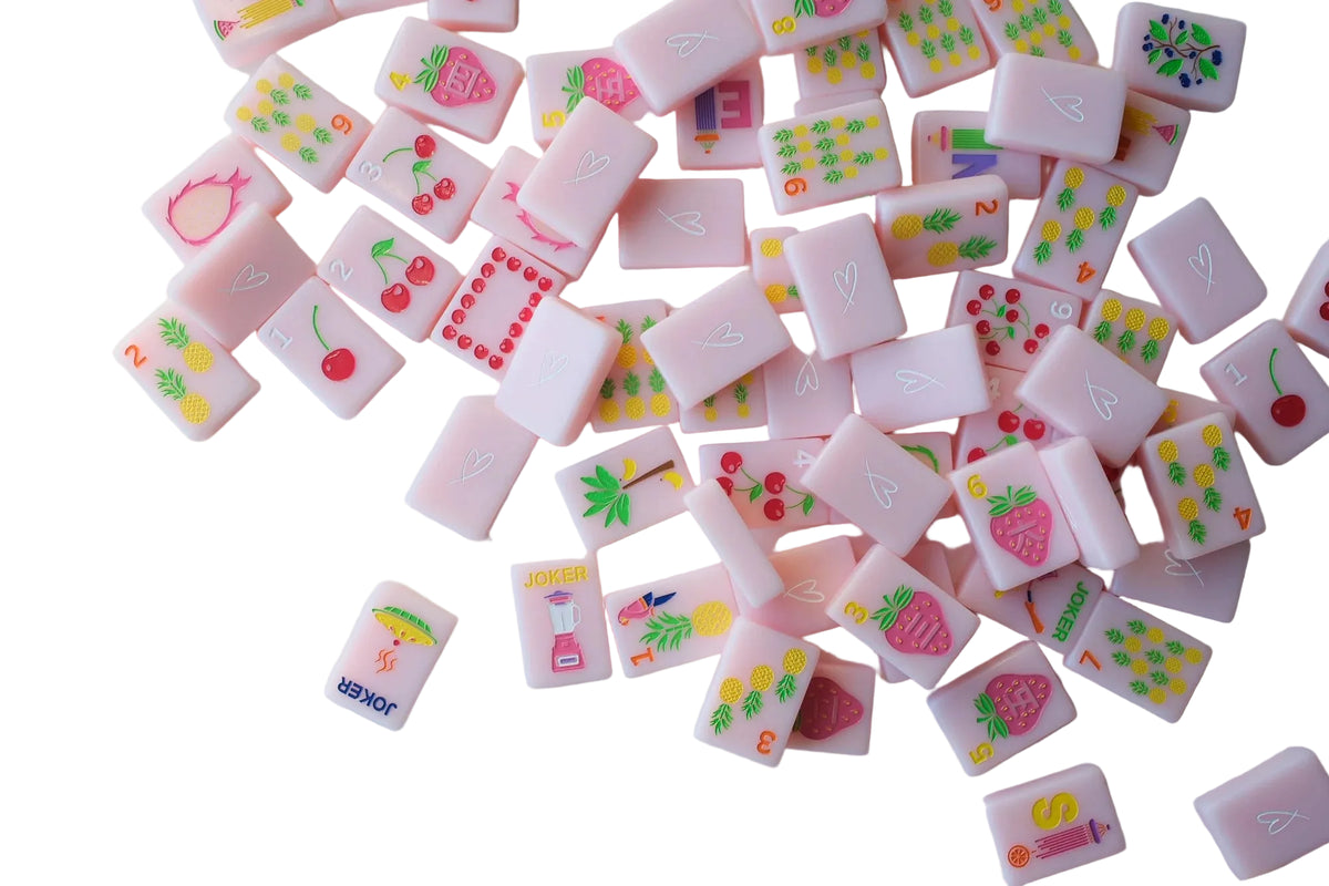 The Fruity Line in Pink Mahjong Tile Set