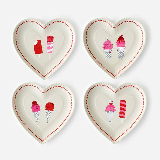 Valentine Heart Plates - set of 4 - The Preppy Bunny