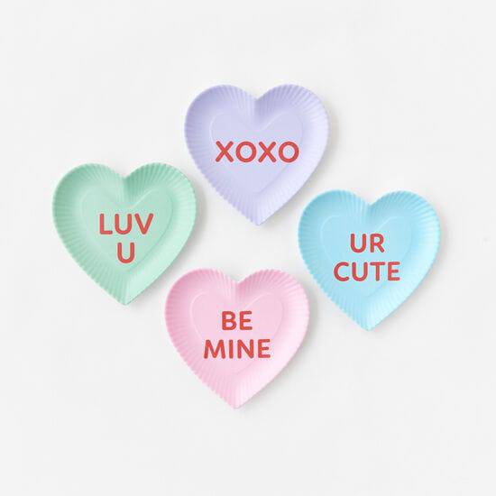 Conversation Heart Plates - Set of 4 - The Preppy Bunny