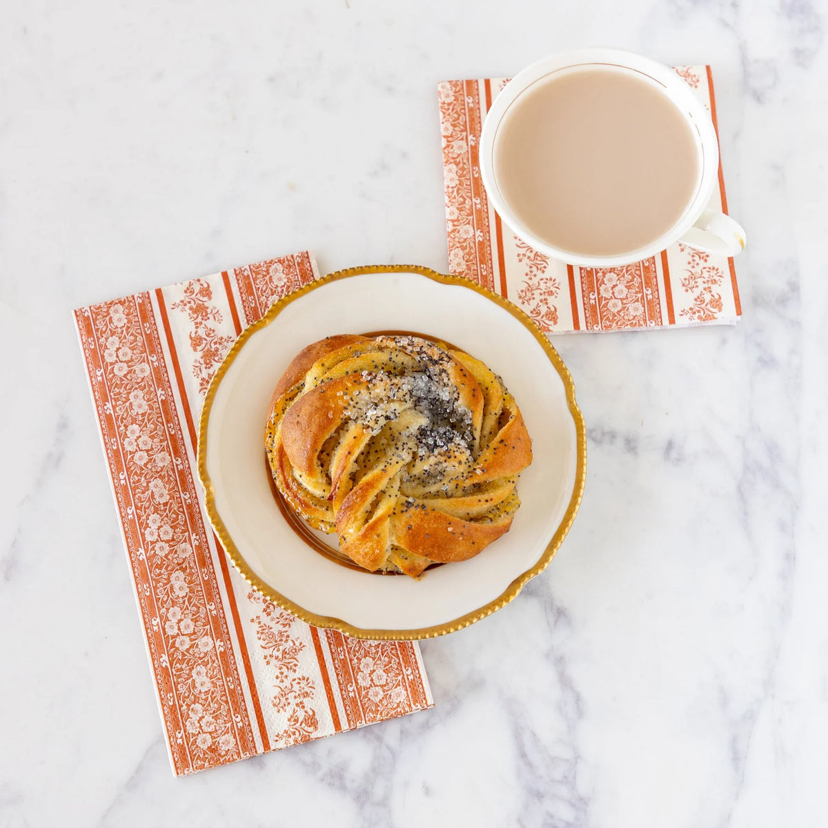 Pumpkin Burleigh Stripe Paper Cocktail Napkins - The Preppy Bunny