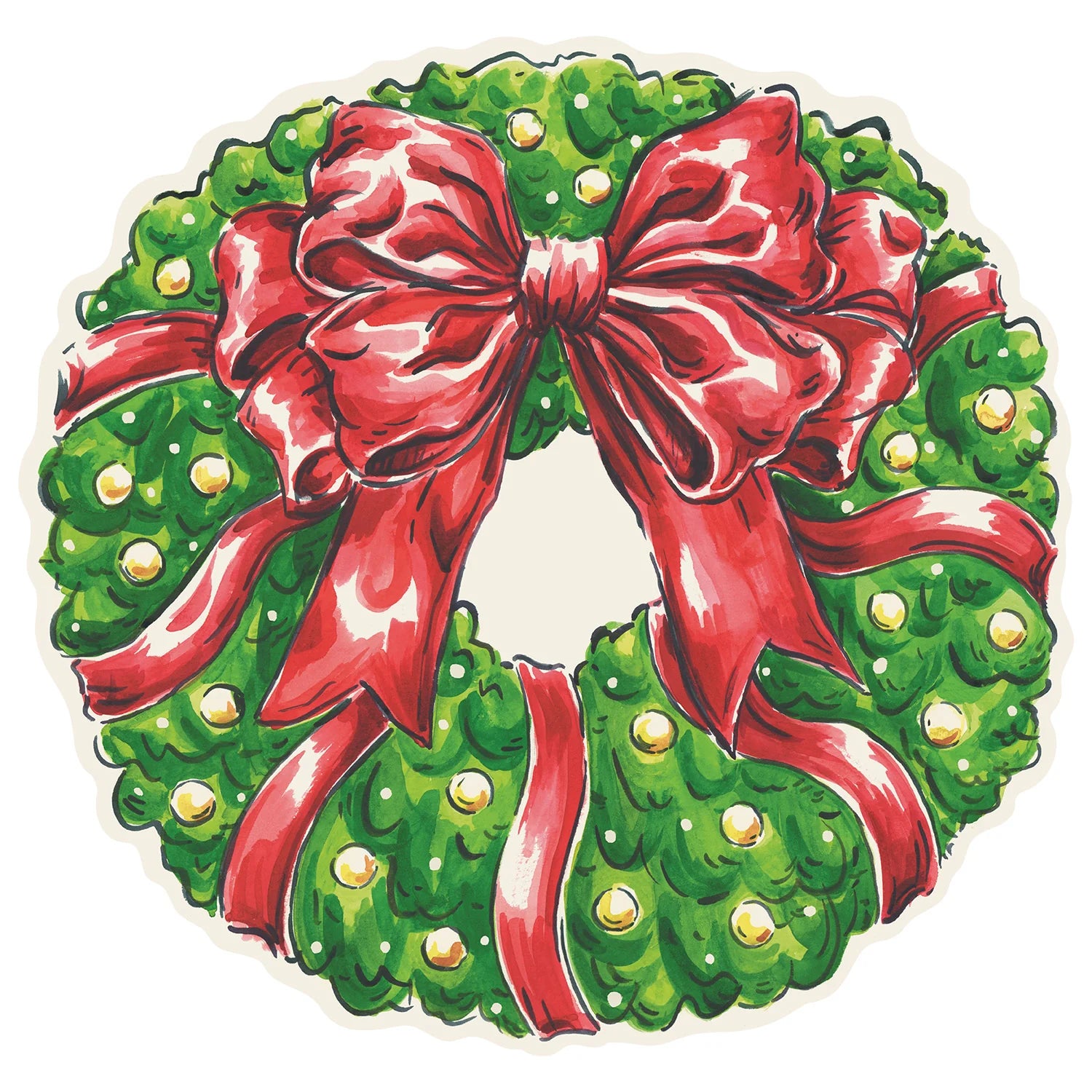 Die-cut Holiday Wreath Placemat - The Preppy Bunny