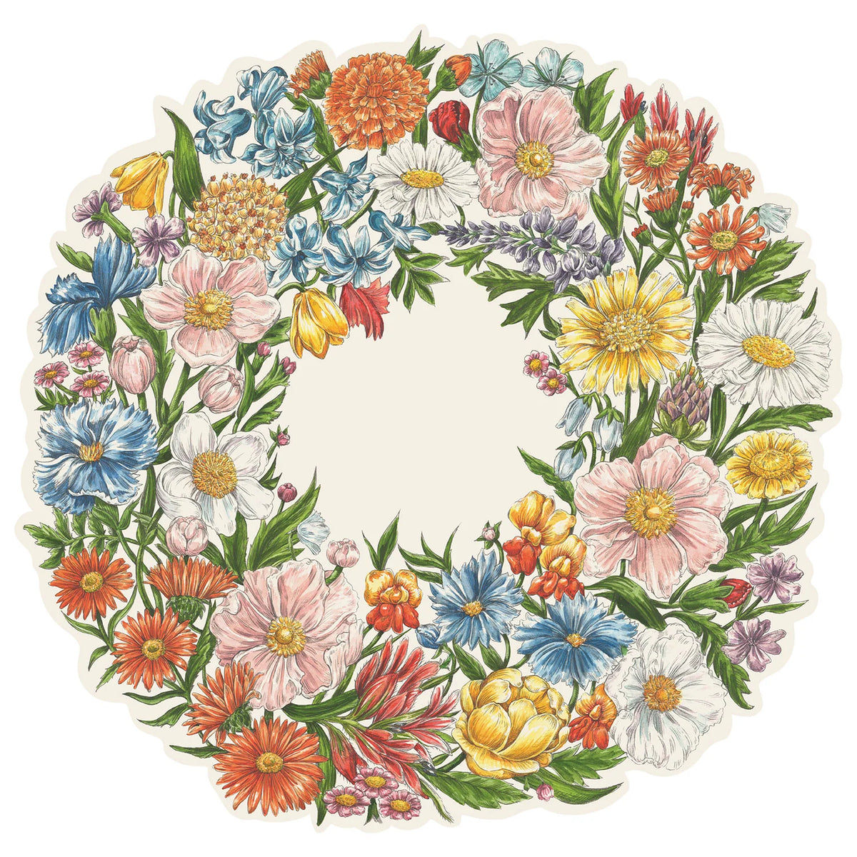 Die-cut Wildflower Wreath Placemat - The Preppy Bunny
