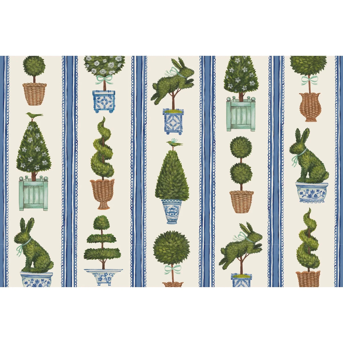 Spring Topiary Placemats - The Preppy Bunny