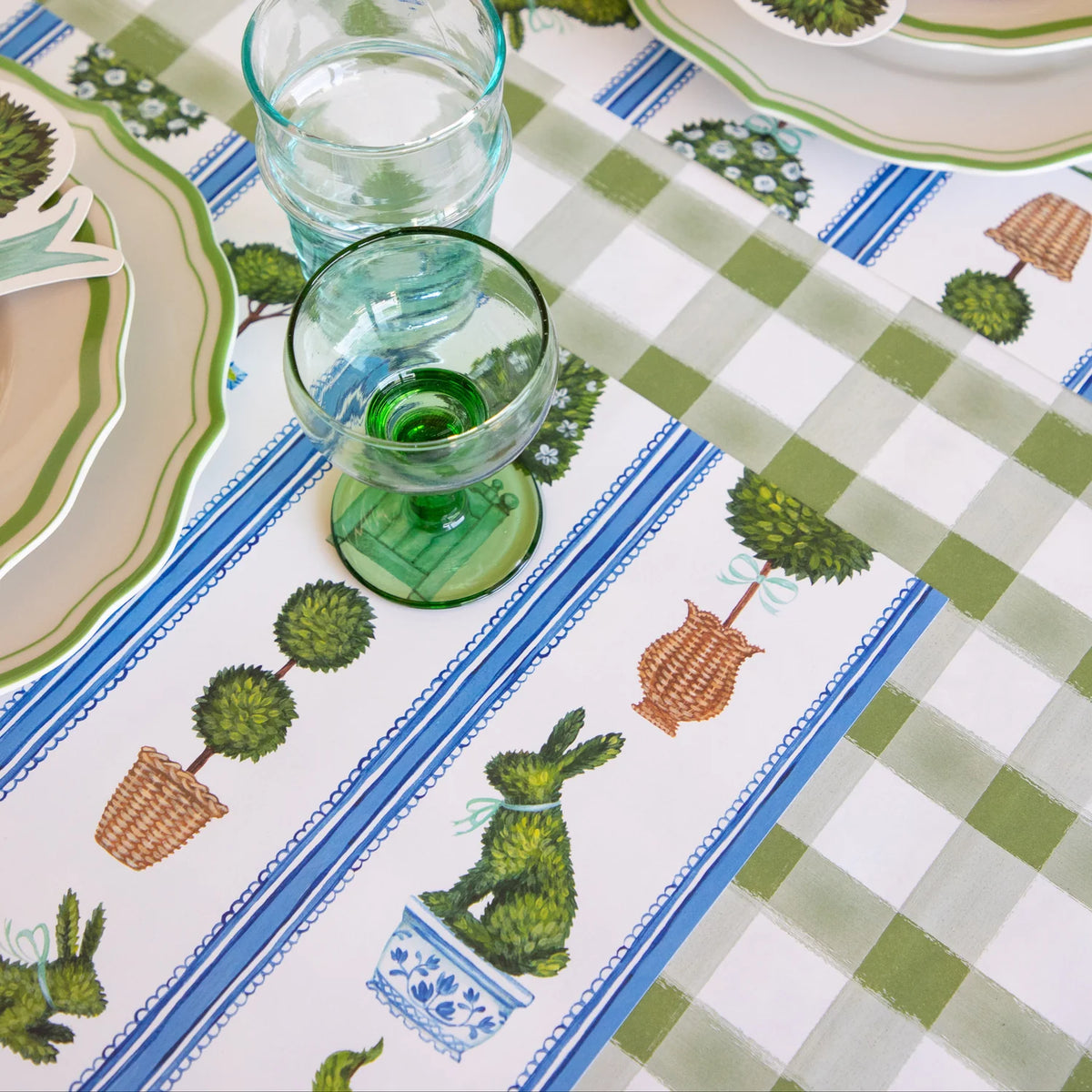 Spring Topiary Placemats - The Preppy Bunny