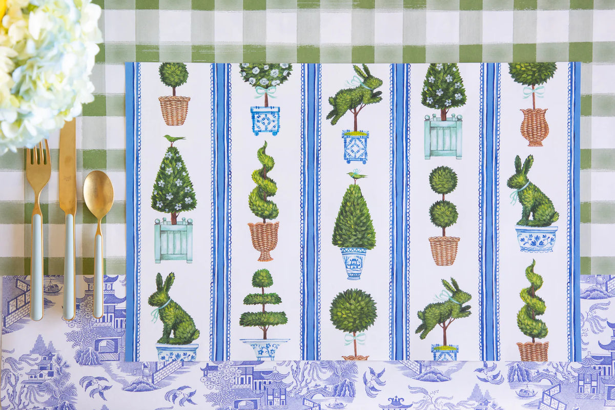 Spring Topiary Placemats - The Preppy Bunny