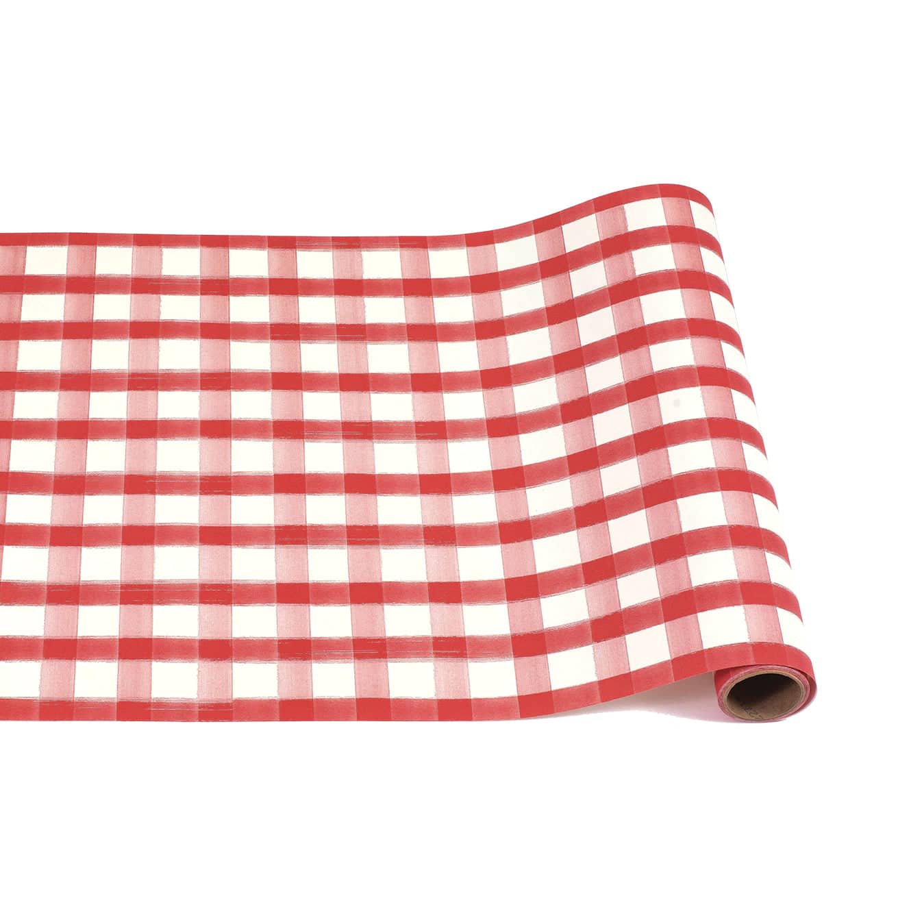 Red Painted Check Table Runner - The Preppy Bunny