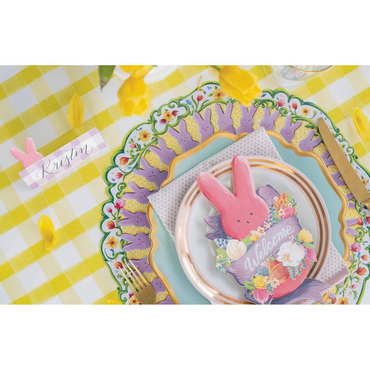 Die Cut Peeps Bunny Place Card - The Preppy Bunny