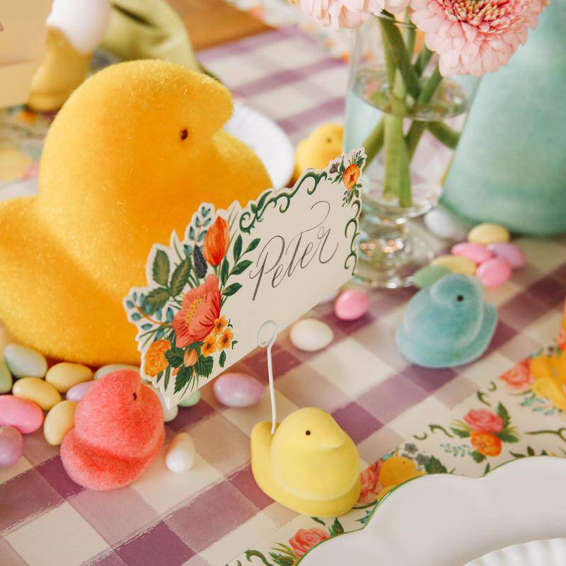 Flocked Peeps Place Card Holder Set of 4 - The Preppy Bunny