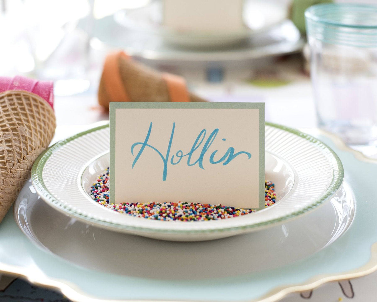 Seafoam Frame Place Cards - The Preppy Bunny