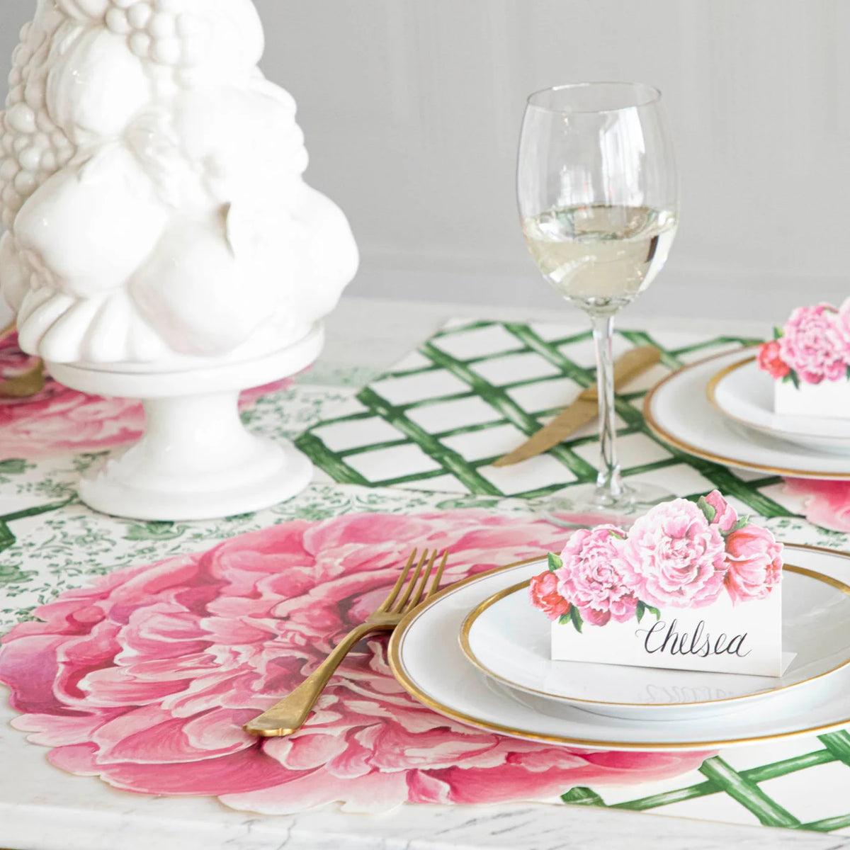 Die-cut Peony Placemats - The Preppy Bunny